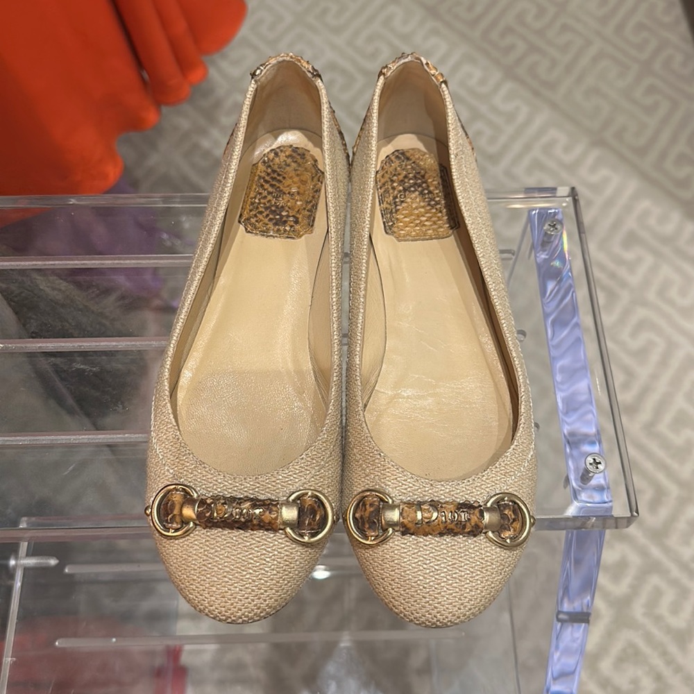 Dior ballerina flats with gold